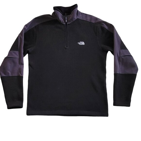 The North Face Quarter Zip Black and Gray Fleece Pullover Men's Size M - Picture 3 of 7